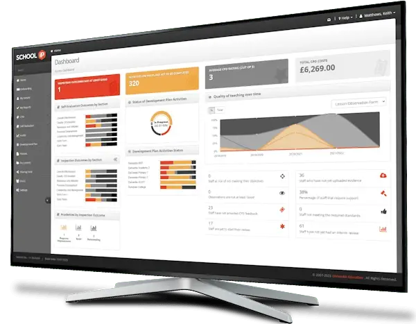 SchooliP Trust Dashboard on a monitor